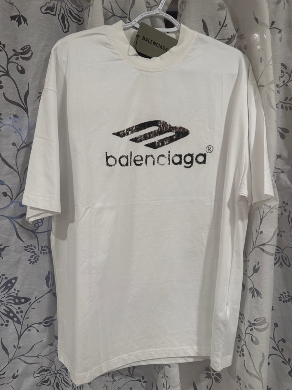Balenciaga White Logo Graphic Tee large oversized like XL
